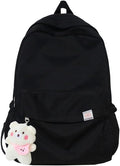 Aesthetic Backpack Cute Backpack School Supplies Laptop Bag for Teens Girls Women Students Solid Color