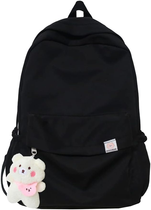 Aesthetic Backpack Cute Backpack School Supplies Laptop Bag for Teens Girls Women Students Solid Color