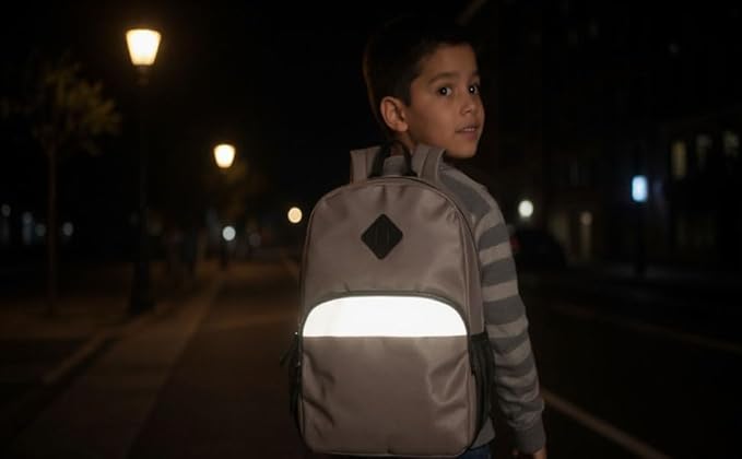 Trail maker Reflective School Backpack for Kids | Colorful Backpack with Adjustable Straps, Side Water Bottle Pockets (Grey)