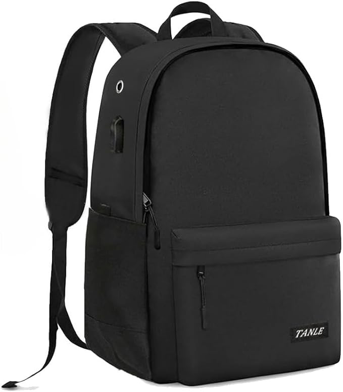 Multifunctional Casual Backpack for Men Women, Lightweight Water-Resistant School Bookbag for College Work Travel, Black 01