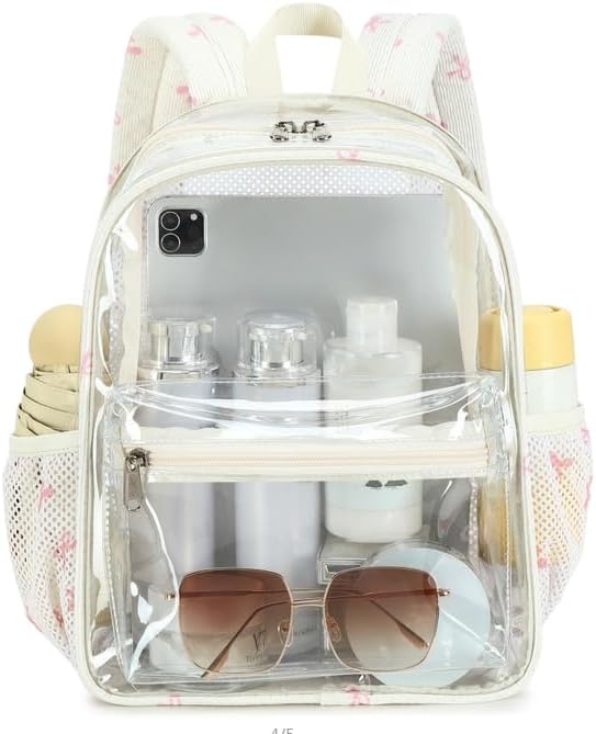 BTOOP Clear Mini Backpack for Stadium Events 12x12x6 Small Transparent Backpacks Plastic See Through Clear Bag for Concerts Work Festival Security Travel