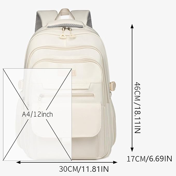 School Cute Aesthetic Backpack Girls Backpack for Students Kids Teen Girls Large Capacity Bookbags College Backpacks Laptop Lightweight Bookbag Casual Travel Daypacks School Bag（Black）