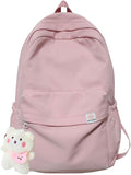Aesthetic Backpack Cute Backpack School Supplies Laptop Bag for Teens Girls Women Students Solid Color