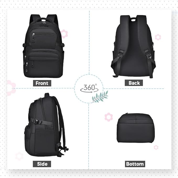 Preppy Aesthetic Large Laptop Backpack Y2K Vintage College Daypack for Travel Work Lightweight Waterproof Commute Bag (Gray)