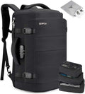 Tzowla 40L Expandable Travel Laptop Backpack for Men Women Carry on Flight Approved,Large Capacity Anti Theft Backpacks with Giant Tumbler Holder Pocket,Personal Item Bag Fit 17.3" Computer（Black