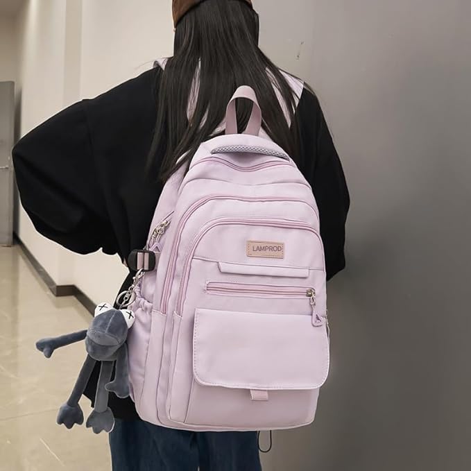 Cute Aesthetic Girls Backpack for School Large Capacity Bookbags College Backpack for Students Kids Teen Girls Laptop Bookbag Casual Travel Daypacks(Purple)