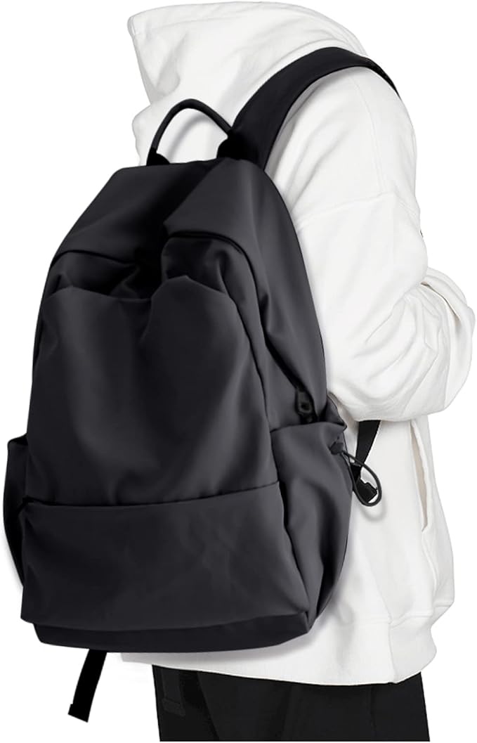 Black Backpack For Women Men School Backpacks Aesthetic Lightweight College Backpack for Boys Girls Book Bag Casual Daypack Laptop Gym Backpacks