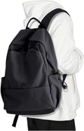 Black Backpack For Women Men School Backpacks Aesthetic Lightweight College Backpack for Boys Girls Book Bag Casual Daypack Laptop Gym Backpacks