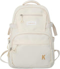 Cute Backpack Aesthetic Backpack for Girls School Casual Daypack Middle Student Travel College Backpack for Kids Large Capacity Travel(White)