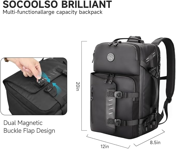 SWICKY 40L Travel Backpack for Men – TSA Friendly Carry-On, 17.3" Laptop Sleeve, Water-Resistant, Quick-Access Phone Pocket, Large Weekender for Travel & Commute