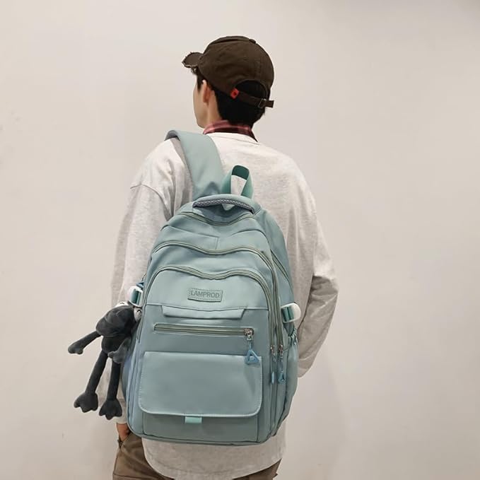 Cute Aesthetic Girls Backpack for School Large Capacity Bookbags College for Students Kids Teen Girls Laptop Bookbag Casual Travel Daypacks(Blue)