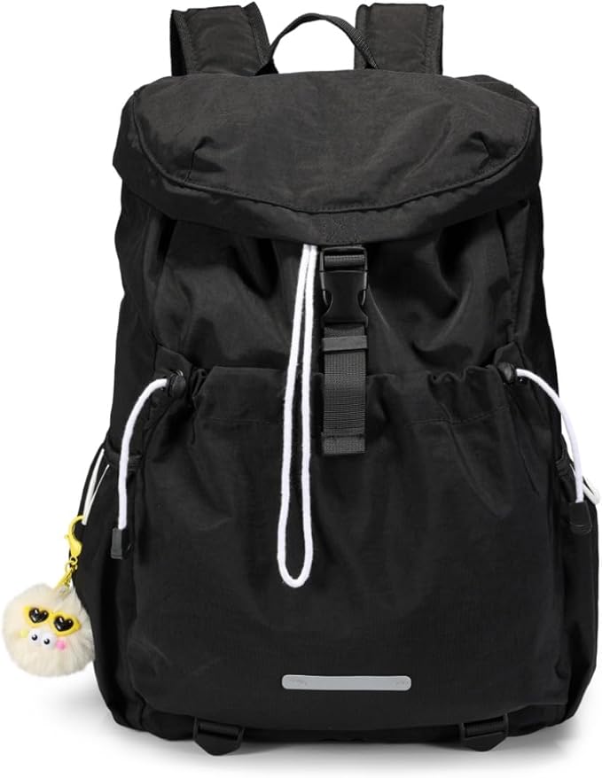 Drawstring Backpack for Teen Girls Boys, Work College Travel 17 Inch Laptop Backpack, Cute Back to School Bookbag, Casual Daypack for Middle High School University Daily Use Gym