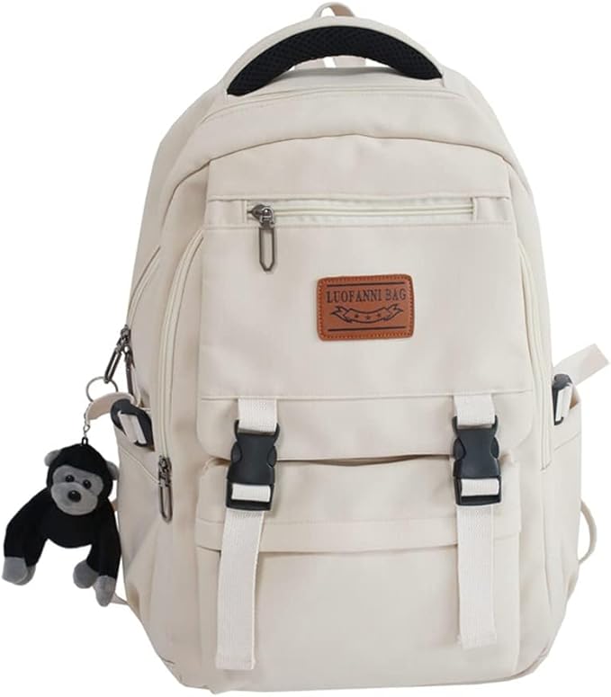 Casual Backpack Large Capacity Gorilla Backpack Waterproof Camping Hiking Travel College Laptop Travel Man Woman 2024 (White)