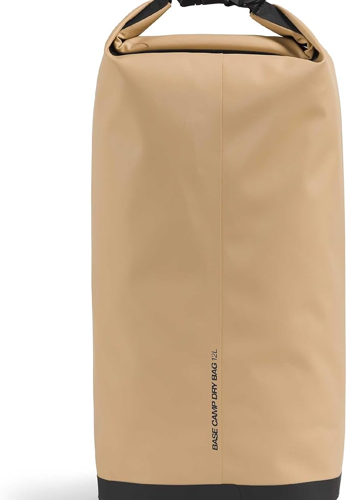 The North Face Base Camp Dry Bag - Roll-Top Waterproof Stuff Sack, Ideal for Camping Gear & Kayak Accessories, Khaki Stone/TNF Black, 12 Liters