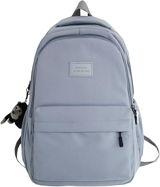 Aesthetic Backpack Cute Backpack for School College Backpack Large Capacity Bookbags for Girls Women Students Casual Travel Daypacks Solid Color(Blue)