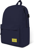 Premium Lightweight Laptop Backpack with USB Charging Port, Durable College School Bookbag, 2 Built-in Organizers, Padded 15.6-inch Laptop/Notebook Sleeve, Slim Water Resistant Bag, Navy Blue
