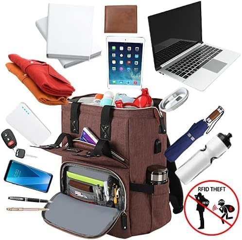 FALANKO Laptop Backpack for Women,Work Doctor Nurse Teacher Travel Backpack for 15.6 Inch Laptop with RFID Anti-theft USB Charging Port Water Resistant College Purse Business Computer Bookbag