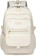 School Cute Aesthetic Backpack Girls Backpack for Students Kids Teen Girls Large Capacity Bookbags College Backpacks Laptop Lightweight Bookbag Casual Travel Daypacks School Bag（White）