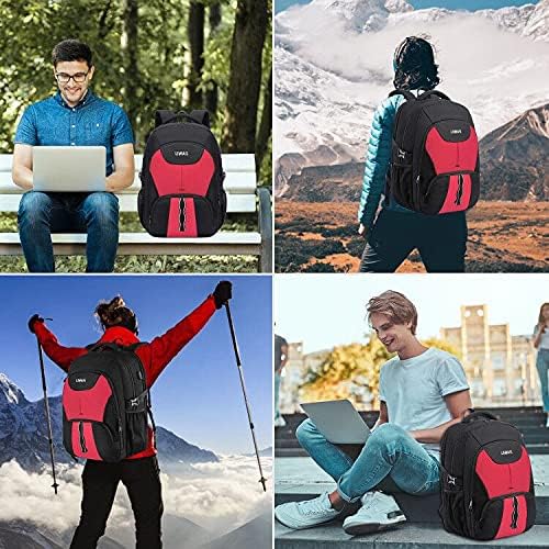 LIWAG Extra Large Laptop Backpack for Women,Womens Business Travel Backpack with USB Port,Anti Theft Water Resistant College Daypack Padded Computer Bag Fits 17.3Inch Laptop Notebook,Red