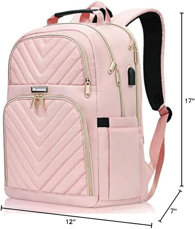 Backpack for Women, School Backpacks for Teen Girls, Stylish Cute Laptop Backpack, Teacher Student College Bookbags, Pink