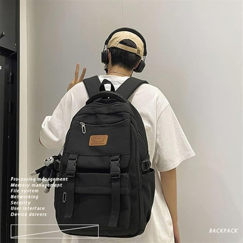 Casual Backpack Large Capacity Gorilla Backpack Waterproof Camping Hiking Travel College Laptop Travel Man Woman 2024 (Black)