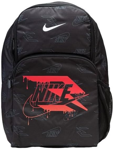 Nike 3 Brand Graphic Print Backpack – Black/Red – One Size (30L)