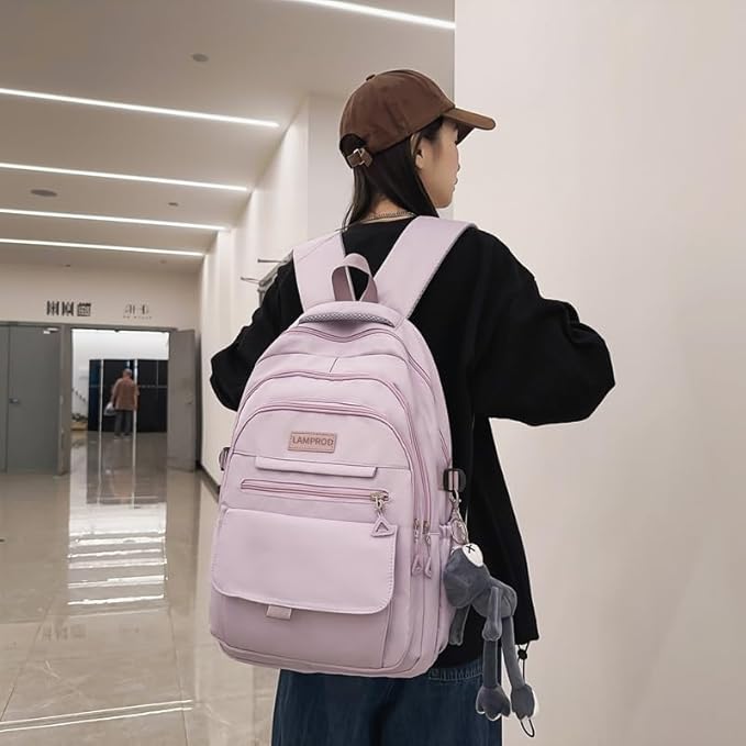 Cute Aesthetic Girls Backpack for School Large Capacity Bookbags College Backpack for Students Kids Teen Girls Laptop Bookbag Casual Travel Daypacks(Purple)
