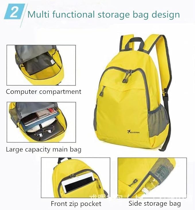 Geboldil Men's and women's waterproof backpack traveling backpack yellow