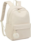 Girls Backpack, Middle School Back Pack for Teen Girls Cute Bookbag College Backpack for Women, Preppy Schoolbag for Elementary High School, Beige