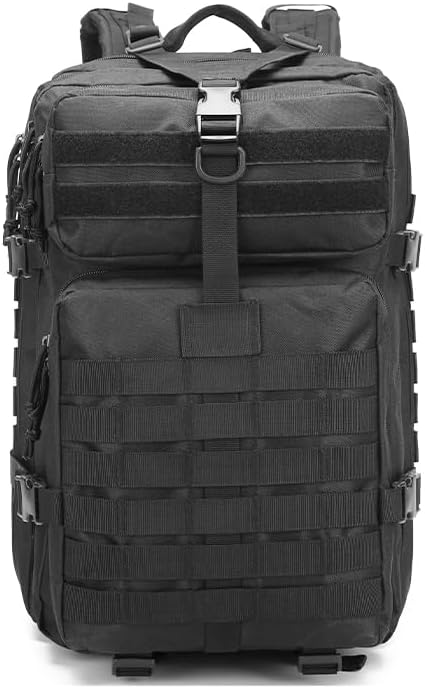 Tactical Backpack for Men, 45L Military Gym Backpacks, Large 3-Day Assault Pack Bug Out Bag MOLLE Daypack for Rucking Fishing Camping (Khaki)