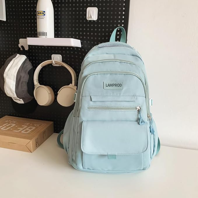 Cute Aesthetic Girls Backpack for School Large Capacity Bookbags College for Students Kids Teen Girls Laptop Bookbag Casual Travel Daypacks(Blue)