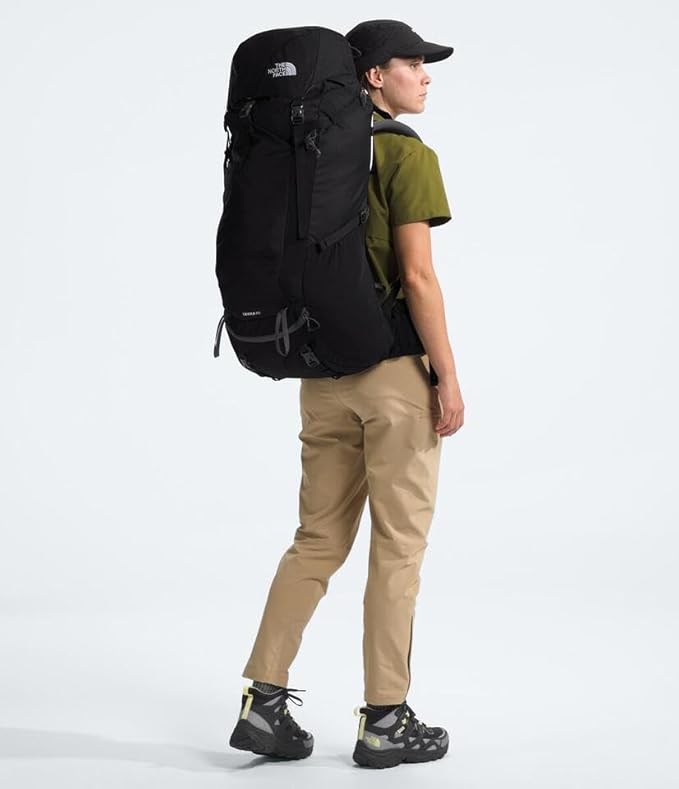 The North Face Terra 65 Backpack - Unisex Hiking Pack, Cinch-Top Opening with Zipper, Pole & Ice Axe Attachments, TNF Black/Asphalt Grey-NPF, Large/X-Large