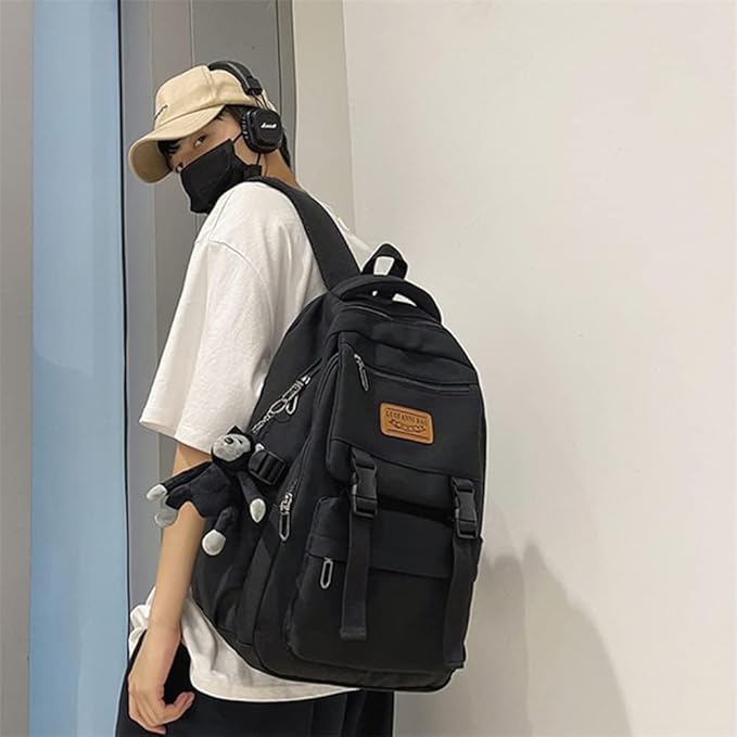 Casual Backpack Large Capacity Gorilla Backpack Waterproof Camping Hiking Travel College Laptop Travel Man Woman 2024 (Black)
