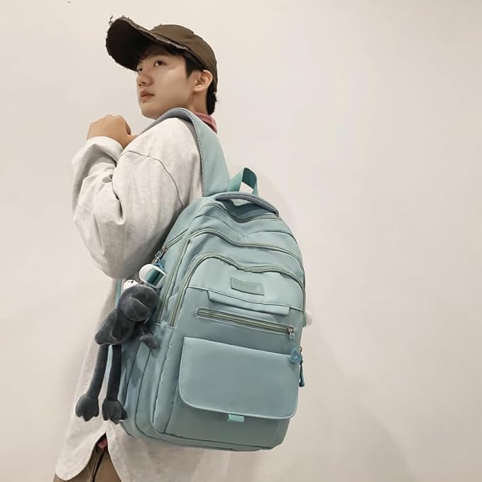 Cute Aesthetic Girls Backpack for School Large Capacity Bookbags College for Students Kids Teen Girls Laptop Bookbag Casual Travel Daypacks(Blue)