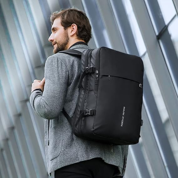 MARK RYDEN Travel Backpack for Men, 40L Airline Approved Carry on Backpack with USB Charging Port, 17.3 Inch Waterproof Business Laptop Backpack (12.6 x 8.0 x 19.6 Inch)