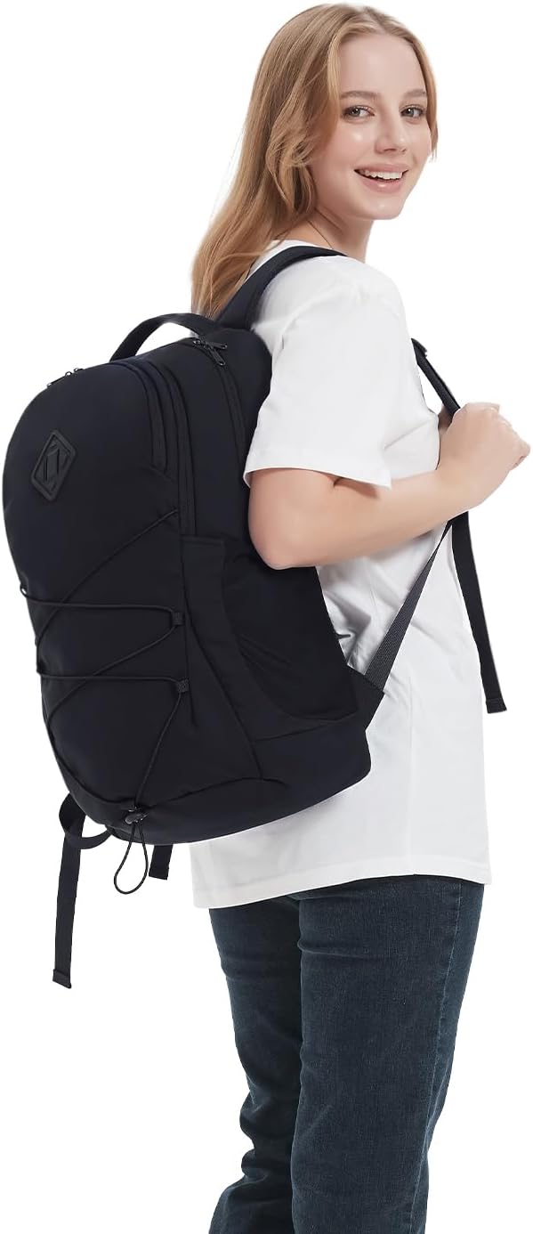 WANDF 15.6-Inch Laptop Backpack for Women, Travel Backpack Water-Resistant Lightweight College Backpack for Work Casual Business Weekender (Navy Blue)