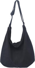 GAXOS Aesthetic Cute Messenger Bag for School Vintage Black Canvas Crossbody for Women Shoulder Laptop Bag
