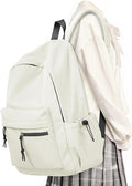 School Backpack for Girls Boys Bookbag Cute Aesthetic College Backpack Women Middle High School Teen Students Book Bag Lightweight Gym Work Laptop Casual Daypack Backpacks Men Beige