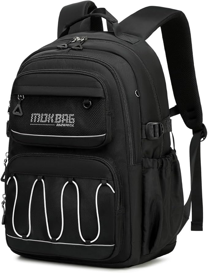 Cusangel Teen Girls Backpack for School,18in Black Travel Big Student Laptop Backpack For College,Large Capacity Bookbag Waterproof Daypack