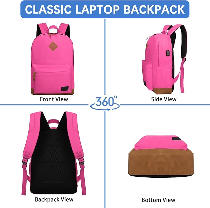 Goloni Backpack for Men Women, Anti-Theft Travel Laptop Backpack, Water Resistant 17.3 Inch USB Charging Backpack, Large Capacity Work Commute Bag