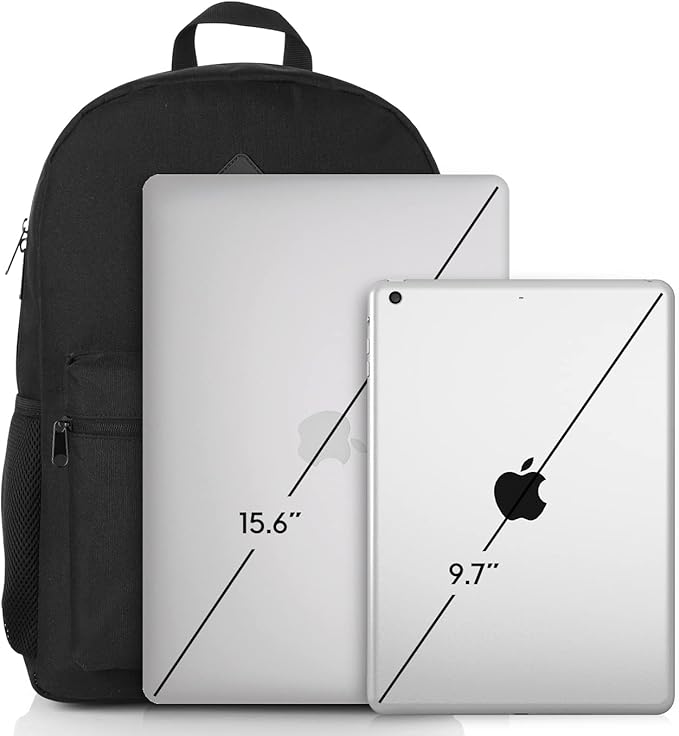 YAMTION Black Backpack for Women Men,Casual School Backpack Teen Boys and Girls 15.6 Inch Laptop Bookbag with USB Charger for College High School Travel Business