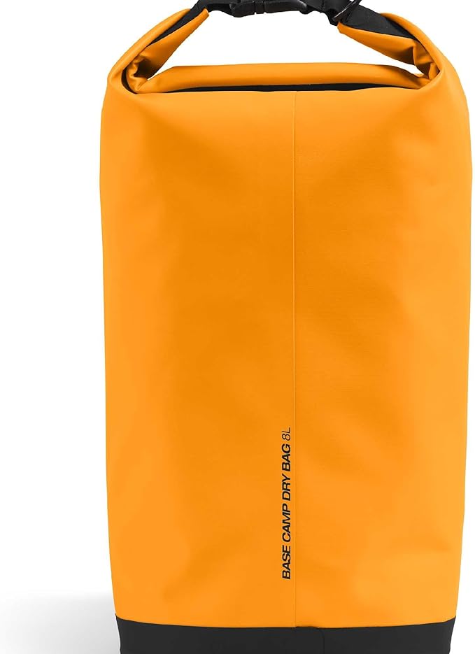 The North Face Base Camp Dry Bag - Roll-Top Waterproof Stuff Sack, Ideal for Camping Gear & Kayak Accessories, Summit Gold/TNF Black, 8 Liters
