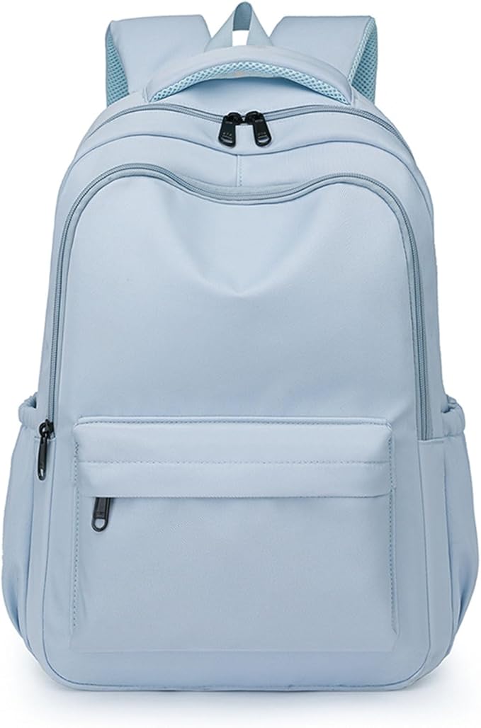 Cute College Backpack for School Aesthetic Backpack for Teen Girls Students Laptop Bag Large Capacity Bookbags Kids Travel Lightweight Backpacks for Casual Daypacks School Bag Solid Color(Blue)