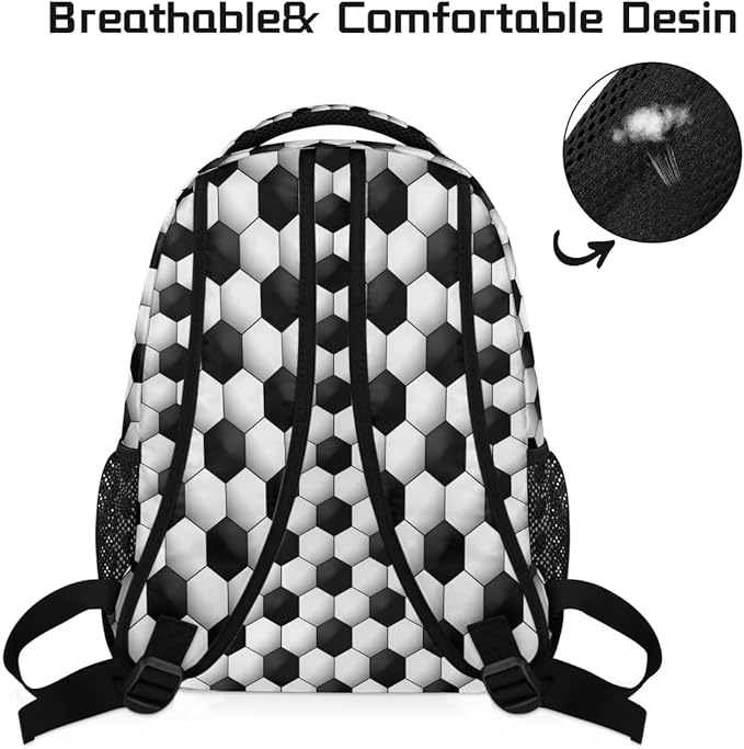 Pardick Football Soccer Backpack for Kids Girls Boys Lightweight School College Students 18in Bookbag Large Capacity Computer Backpacks Laptop Rucksack Travel Gym Hiking Camping Daypack