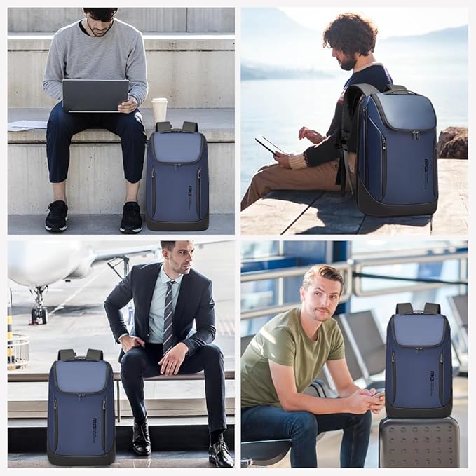 BANGE Business Smart Backpack Waterproof fit 15.6 Inch Laptop Backpack with USB Charging Port,Travel Durable Backpack