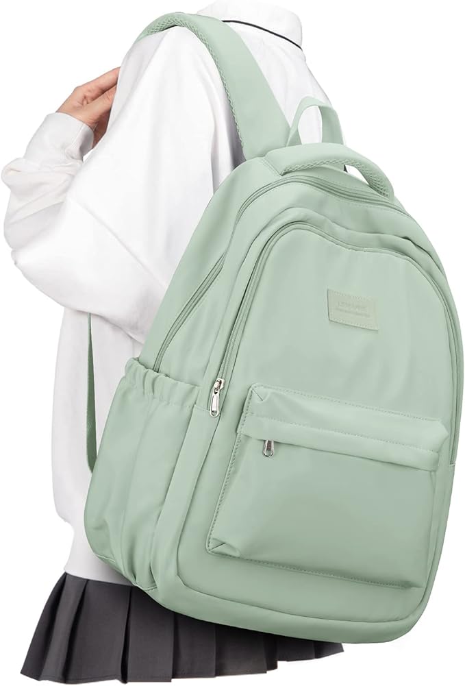 Lightweight Backpack for Women Men Laptop Travel Work Casual Daypack College Bags Cute Aesthetic Travel Backpack Casual Personal item Bag - Green