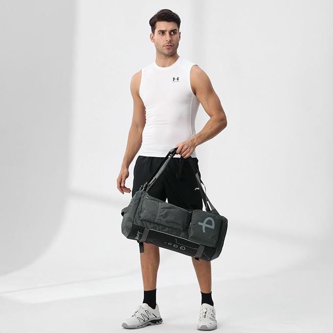 BE SMART 2 in 1 Convertible Gym Duffel Bags with Shoes Compartment - 40L Waterproof Extra Large Workout Backpack for Gym Men, Heavy Duty Sports Duffle Backpacks for Travel, Hiking, Camping, Carry On