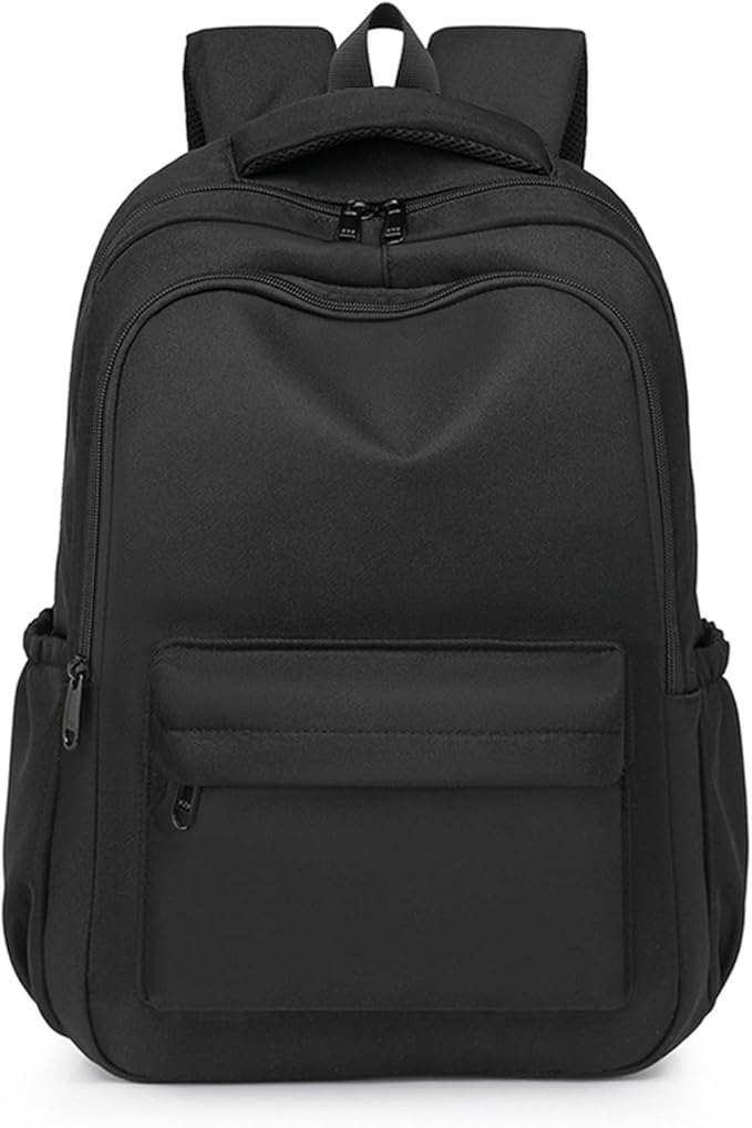 Cute College Backpack for School Aesthetic Backpack for Teen Girls Students Laptop Bag Large Capacity Bookbags Kids Travel Lightweight Backpacks for Casual Daypacks School Bag Solid Color(Black)