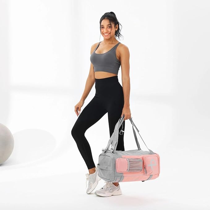 BE SMART 2 in 1 Convertible Gym Duffel Bags with Shoes Compartment-32L Waterproof Extra Large Workout Backpack for Gym Women, Heavy Duty Sports Duffle Backpacks for Travel, Hiking, Camping, Carry on
