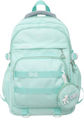 Cute School Backpack for Teen Girls, Aesthetic College Backpack for Kids Students, Large Travel Laptop Capacity, Casual Daypacks, Green